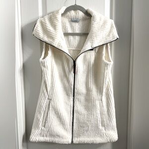 Columbia Women’s White Sherpa Fleece Zip Vest – Size M